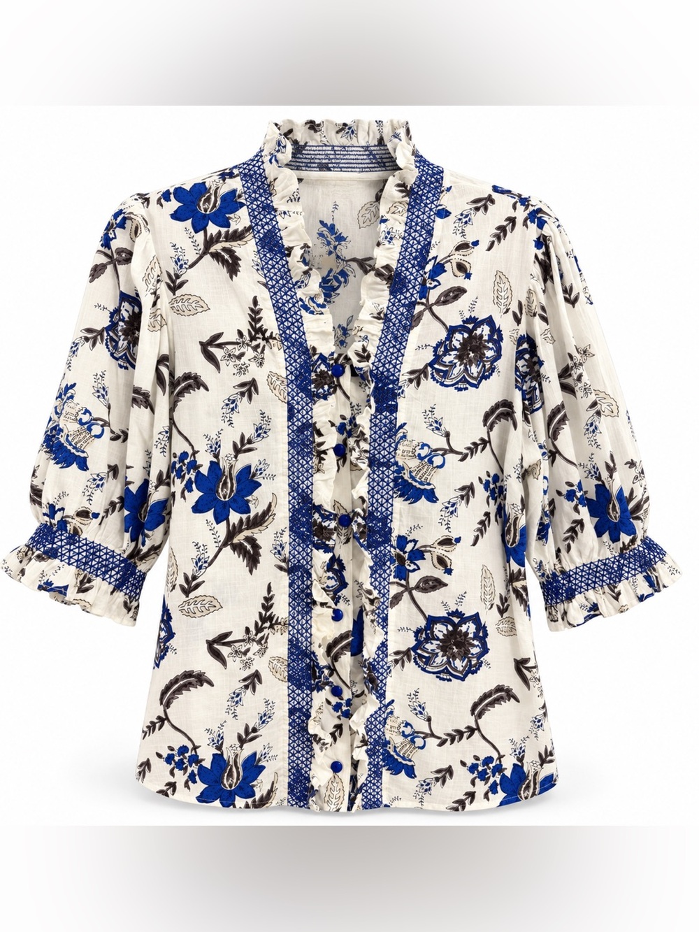 Lola Australia Floral Ruffle Blouse Women’s Size Small
